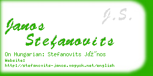 janos stefanovits business card